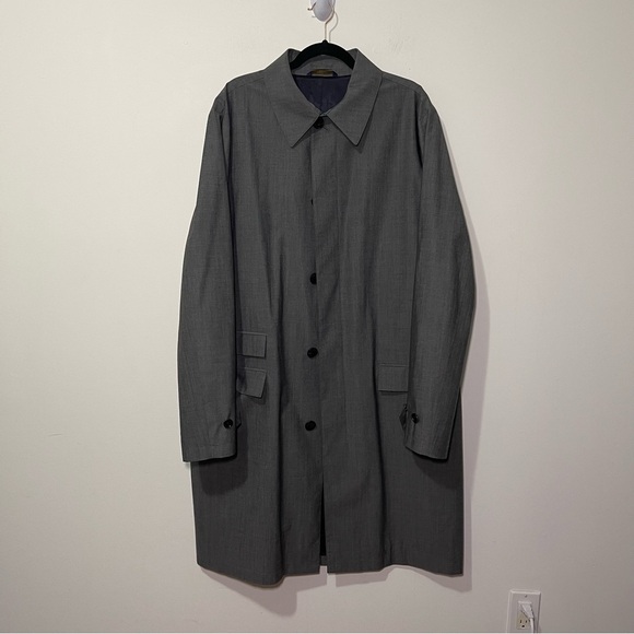 Brooks Brothers Loro Piana Men grey Storm system mohair wool blend overcoat 46L - Picture 1 of 11